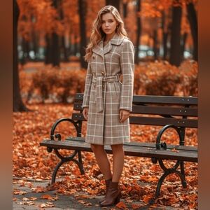 Camel Hair Coat with Belt L